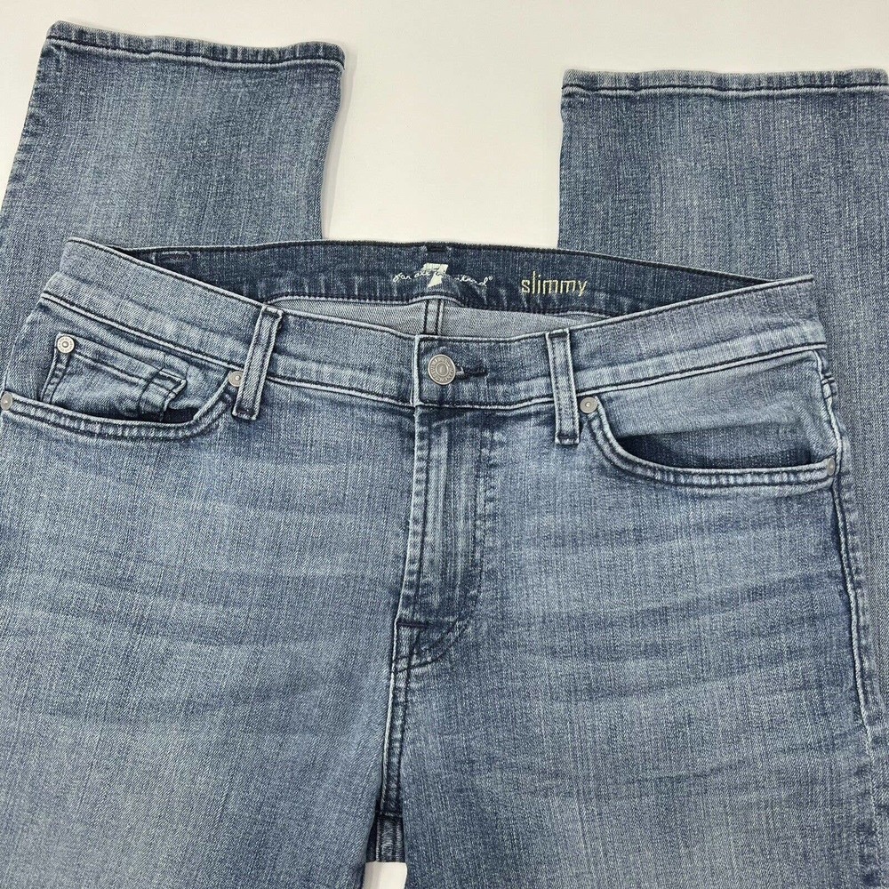 7 Seven For all Mankind Jeans Slimmy Mens 33 X 33 Medium Wash Stretch